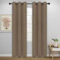 Easy-Going Blackout Curtains for Bedroom, Solid Thermal Insulated Grommet and Noise Reduction Window Drapes, Room Darkening Curtains for Living Room, 2 Panels (34x72 in, Camel)-Ruum Studio Home