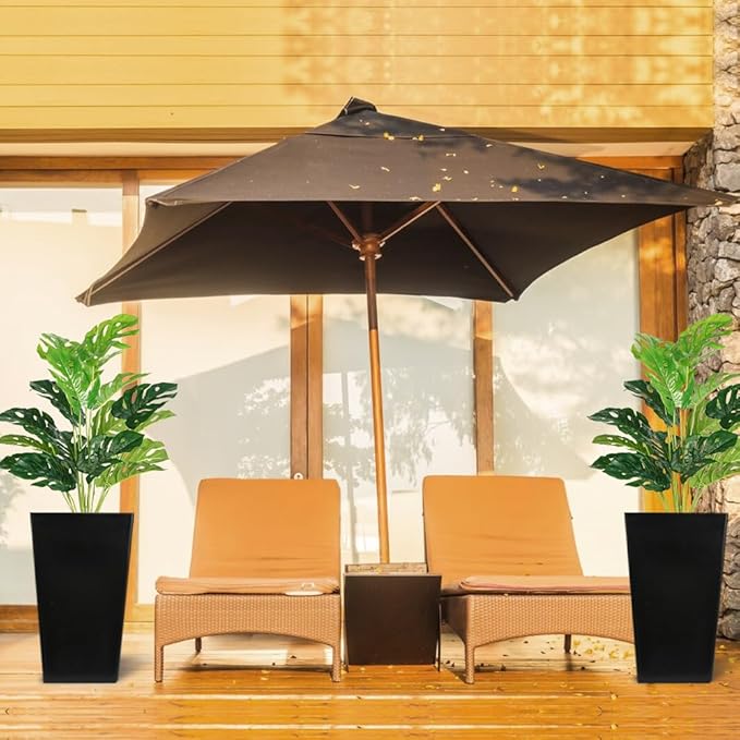 Melorca&Guilla Artificial Plants 2PCS 30“Large Fake Monstera Plants,Faux Tropical Palm Plant,Tall Artificial Tree Greenery Shrubs Bushes for Garden Porch Window Box Shop Office Home Décor-Ruum Studio Home