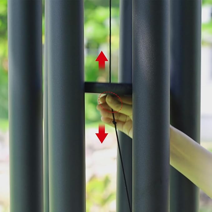 ASTARIN 78 Inch Wind Chimes for Outside with 6 Tubes Tuned Relaxing Melody, Extra Large Wind Chimes Outdoor Deep Tone for Patio, Backyard, Garden, and Outdoor Decor,Black-Ruum Studio Home