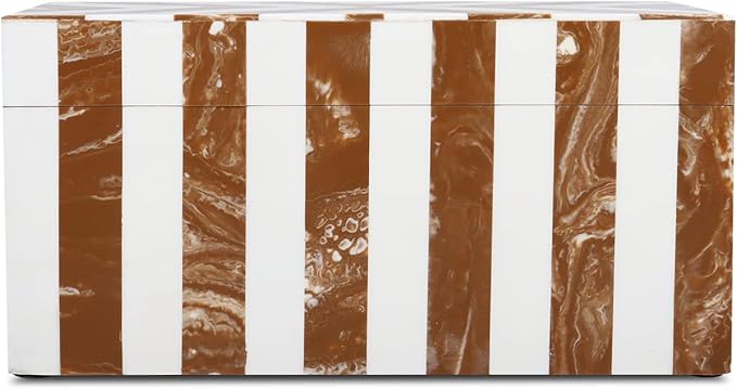 Handicrafts Home Handmade Chevron Pattern Decorative Box - Storage Organizer, Decor Centrepiece, Memory Keepsakes, Home Decor - Boho Style Treasure Box, Multipurpose Gift - Brown, 10x5x5-Ruum Studio Home