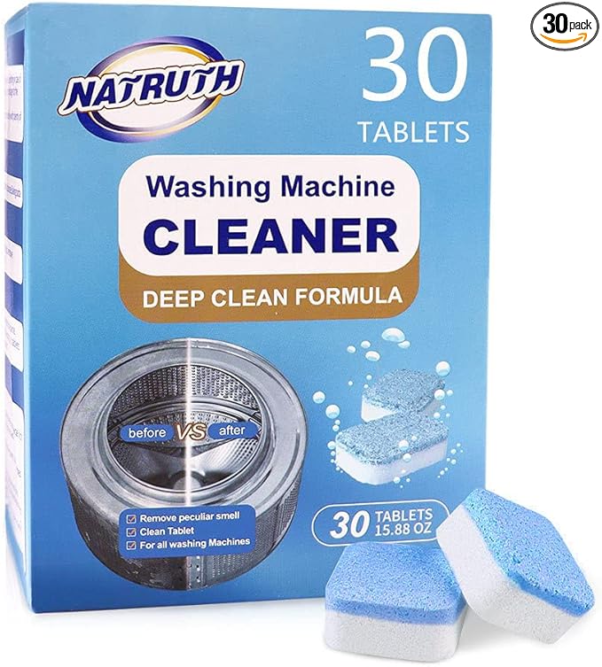 NATRUTH Washing Machine Cleaner Descaler 30 Pack Deep Cleaning Washer Cleaner Tablets For HE Front Loader & Top Load Washer-Ruum Studio Home