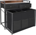 Rolling Laundry Sorter with wheels, Laundry Hamper 3 Section with shelf - 3 × 10.5 Gal (120L) Capacity, Laundry Basket with Drawers for Clothes-1 Storage Shelf, Laundry Organizer for Laundry Room-Ruum Studio Home