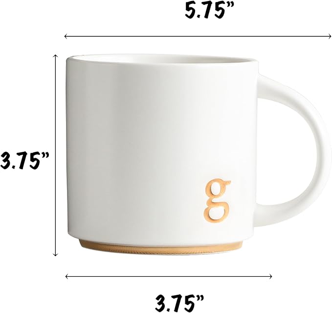 COLLECTIVE HOME - Monogram Ceramic Mugs, 15 oz Golden Initial Coffee Cups, Elegant Alphabet Tea Mugs, Elegant Personalized Mug with Gift Box, Luxurious Cups for Office and Home (g)-Ruum Studio Home
