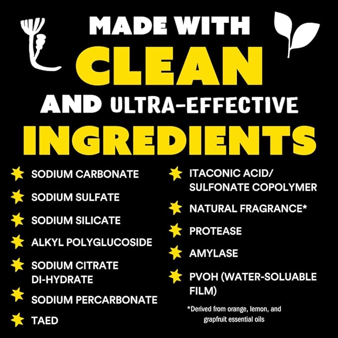 Molly's Suds Dishwasher Pods | Clean Dishwasher Detergent, Cuts Grease & Rinses Clean (Residue-Free) for Sparkling Dishes | 120 Auto-Release Tabs (Citrus)-Ruum Studio Home