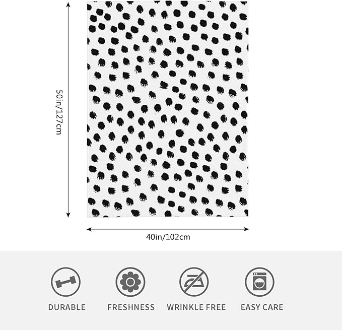 HGOD DESIGNS Polka DotsBlanket, Super Soft Brush Strokes Dots Throw Blanket 40"x50" Blanket for Bed Couch Chair Fall Winter Camping Living Room Office-Ruum Studio Home