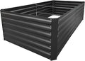 8x3x2FT Metal Raised Garden Bed Kit, Galvanized Outdoor Garden Bed Planter Box for Vegetables, Flowers, Herbs, Succulents and More, Black-Ruum Studio Home
