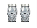 Set of 2 Skull Mason Jar Glasses with Lids | 16oz Reusable Halloween Drinking Glasses | Unique Skull Décor, Storage, & Canning Jars for Parties & Gifts-Ruum Studio Home