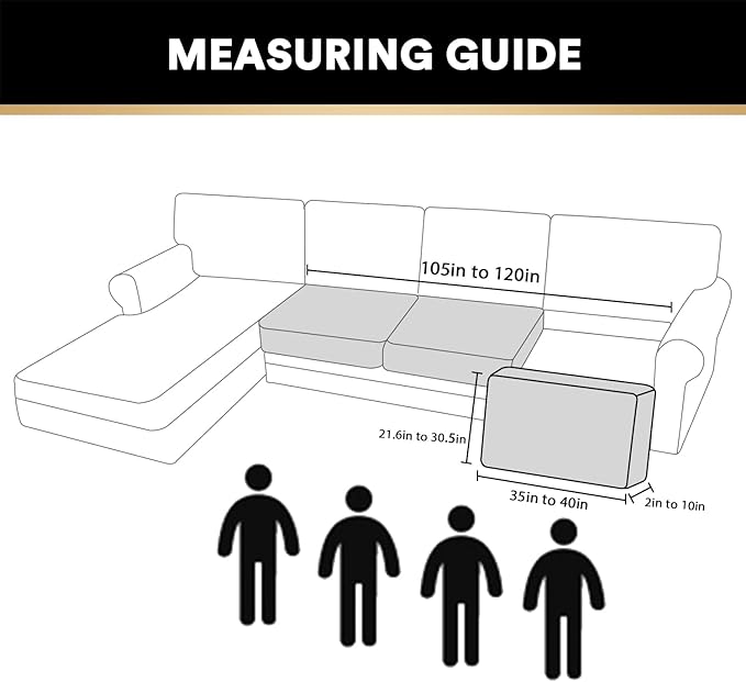 PrinceDeco Sectional Couch Cushion Covers 3 Pieces Velvet Separate Couch Cover Extra Large Stretch Sofa Slipcover Washable Furniture Protector for Sectional Sofa(Each Width Up to 40", Ivory)-Ruum Studio Home