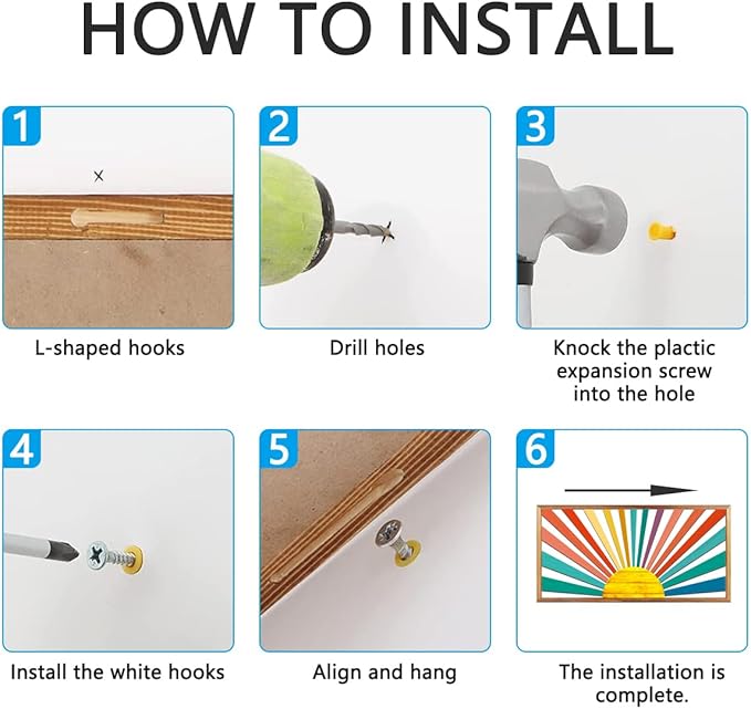 IARTTOP Large Boho Sun Wall Art Framed Wooden Art Wall Decor Sun Geometric Line Sunshine Wall Art for Living Room Bedroom Office 16"" x32, red-Ruum Studio Home