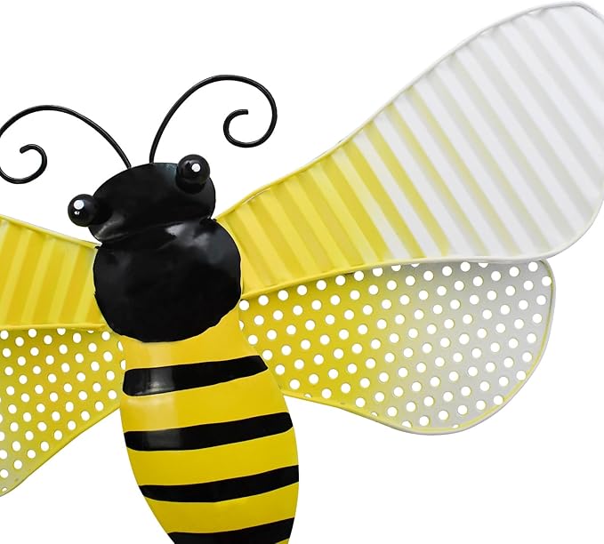 Veclotch 30"" H Metal Bee Garden Stake,Rustic Bee Decorative Yard Stakes Metal Yard Art Ornaments Welcome Sign Outdoor Spring Garden Decor for Patio Lawn Porch Pathway Decor-Ruum Studio Home