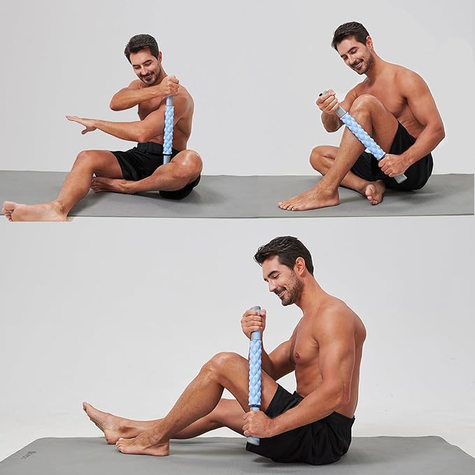 Muscle Roller,EVA Material, Massage Roller Stick for Athletes and Office Workers, Relieves Muscle Tension and Pain(EVA Blue)-Ruum Studio Home