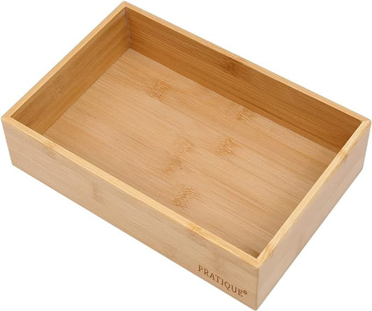 Bamboo Drawer Organizer - Kitchen Utensil Organizer Silverware Tray Cutlery Holder，Office Desk Supplies and Accessories (8.9x5.9x2.6 inch)-Ruum Studio Home