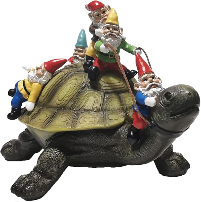 Sunthus Garden Gnome Turtle Statues Yard Art Resin Figurine Decorations Outdoor Garden Décor-Ruum Studio Home