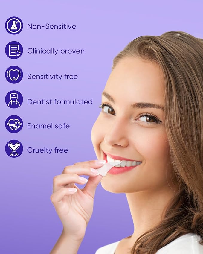 MySmile Non-Sensitive 10Pcs Teeth Whitening Strips Kit with Waterproof 28X LED Light 10-Min Fast Remove Coffee Wine Tobacco 20 Years of Stains Whitening Tooth Care Oral Safe for Enamel-Ruum Studio Home