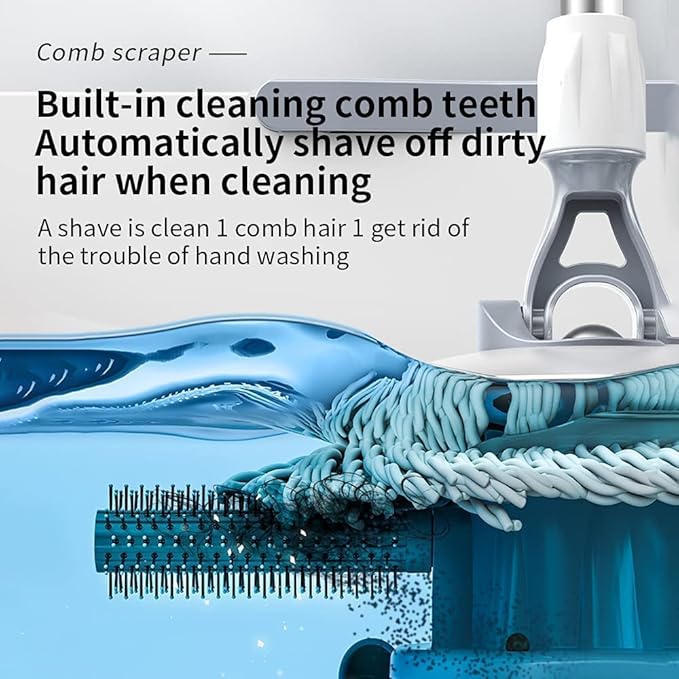 Spin Mop Bucket Deluxe 360 Spinning Floor Cleaning System with 6 Microfiber Replacement Head Refills,62" Extended Handle,4X Wheel for Home Cleaning-Ruum Studio Home