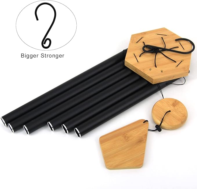 Wind Chimes Outdoor Large Deep Tone, 36 Inches Sympathy WindChimes Outdoor Memorial Windchime for Mom/Housewarming/Christmas, Black Wind Chime for Outside Garden, Patio, Home Decor-Ruum Studio Home