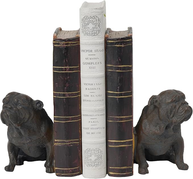Dog Decorative Bookends Book Holder - Vintage Shelf Decor Book Ends to Hold Books Heavy Duty for Home Decor 3.5 X 4.5 X 6.25 inch Guichifun-Ruum Studio Home