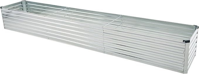 12x2x1.5ft Galvanized Raised Garden Bed,Outdoor Planter Box Metal Patio Kit Planting Bed for Vegetables Flowers Herb,Silver-Ruum Studio Home