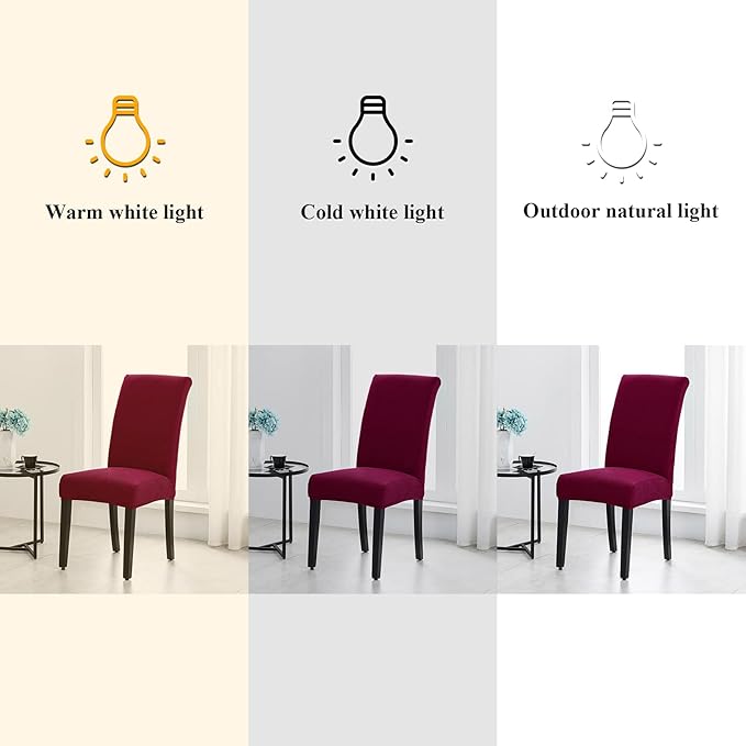 Joccun Chair Covers for Dining Room Set of 2,Dining Chair Slipcovers Stretch Dining Room Chair Covers Seat Protector,Washable Parsons Chair Cover for Home,Hotel(Wine Red,2 Pack)-Ruum Studio Home
