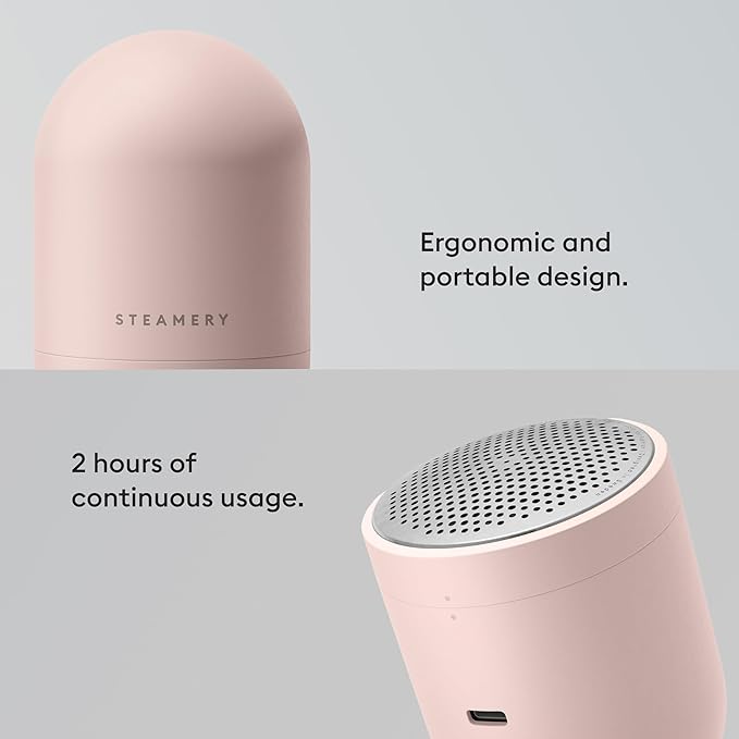 Steamery Fabric Shaver Pilo 2, Removes Lint and Pilling from Clothes and Textiles, Rechargeable Lint Remover with USB, Pink-Ruum Studio Home