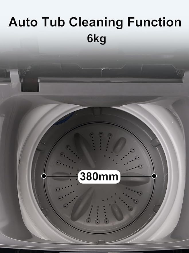 17.7 lbs Full Automatic Washing Machine with LED Display Compact Drain Dump, 10 Wash Programs and 8 Water Levels Ideal for Dorms, Apartments, RV, Grey (KB03-GREY6-3)-Ruum Studio Home
