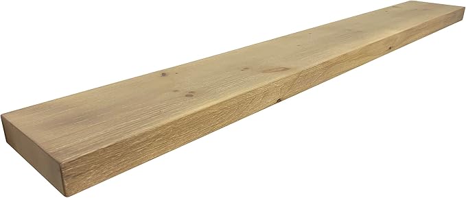 joelsantiques 60 Inch Wooden Floating Shelves for Wall - 60x8x2 in - Made of Natural Wood - Long Wall Shelves for Bedroom - Perfect for Living Room, Kitchen - Made in USA - Beige-Ruum Studio Home
