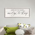 comurdyo Give It To God And Go to Sleep Sign 40''×15'' Master Bedroom Above Bed Wall Decor Wood Framed Couple Large Farmhouse Guest Room Rustic Simple Over Bedside Wall Art Hanging Decor (White)-Ruum Studio Home