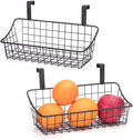 LeleCAT Over Cabinet Door Basket with hook Grid Storage Basket, Kitchen Storage Organizer,Over Cabinet Door Organizer,Hanging it behind a door or on a railing, Small, BLack,2 Pack-Ruum Studio Home