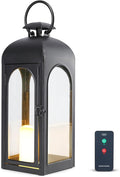 Bdor 16 Inches Metal and Stainless Steel Glass Decorative Lantern with Electronic Wax Effect - Indoor/Outdoor Decorative Lighting, Handcrafted Aesthetic, Perfect for Home, Parties, and Holiday Decor-Ruum Studio Home