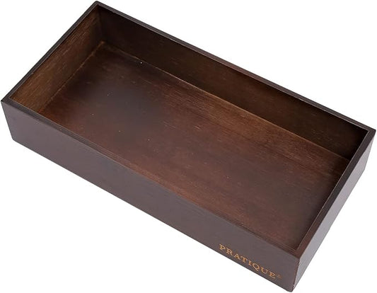 Bamboo Drawer Organizer - Kitchen Utensil Organizer Silverware Tray Cutlery Holder，Office Desk Supplies and Accessories,12 * 5.9 * 2.6,Nut-brown-Ruum Studio Home