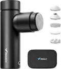 MERACH Mini Massage Gun with 8mm Amplitude, Percussion Massage Tools with 5 Massage Heads, Portable Hand Held Muscle Massagers for Pain Relief Deep Tissue, Cool Gifts for Mens and Women (Black)-Ruum Studio Home