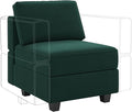 Belffin Modular Sofa Middle Module with Storage for Modular Sectional Sofa Couch Velvet Accent Armless Chair Green-Ruum Studio Home