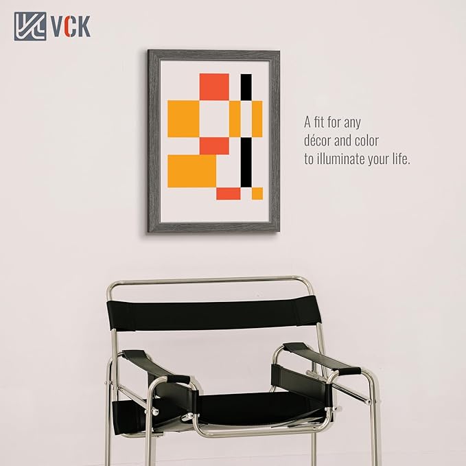 VCK 13x19 Picture Frame Set of 3, Gray Solid Wood Poster Picture Frame, Exclusive Wood Grain, Wall Mounting Hanging-Ruum Studio Home