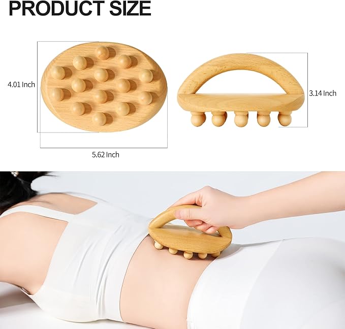 AiRelax Wood Therapy Massage Tools,Wooden Massage Body Brush for Cellulite Remover,Itchy Skin Relief,Body Shaping,Professional Maderoterapia Kit Meridian Pressure Brush,Lymphatic Drainage Massager-Ruum Studio Home