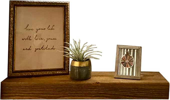 joelsantiques - 18 Inch Wooden Floating Shelves for Wall - 18x8x2 in - Made of Natural Wood - Heavy Duty Rustic Wall Shelves for Bedroom - Perfect for Living Room, Kitchen - Medium Brown-Ruum Studio Home