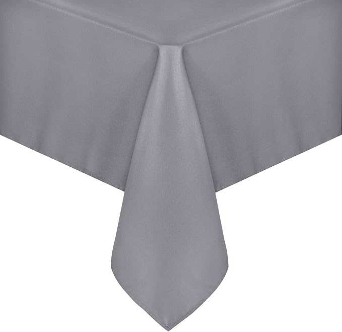 sancua Rectangle Tablecloth - 70 x 108 Inch - Stain and Wrinkle Resistant Washable Polyester Table Cloth, Decorative Fabric Table Cover for Dining Tables, Buffet Parties and Camping, Light Grey-Ruum Studio Home