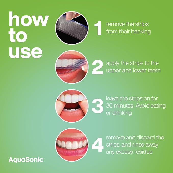 AquaSonic Professional Teeth Whitening Strips - Enamel Safe Teeth Whitening with Hydrogen Peroxide - Easy to Use, Non-Slip, Affordable & Effective (Spearmint)-Ruum Studio Home