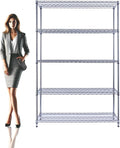 48"x24"x72" Chrome 5-Tier PREMIUM Wire Shelving NSF 4000 LBS MAX CAPACITY Heavy Duty Steel Storage Rack for Warehouses, Garages, Hospitals, Commercial Spaces, & Schools w/PREMIUM WHEELS-Ruum Studio Home