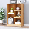 IOTXY Open Shelf Low Bookcase - Wooden 3-Tier Floor Standing Display Cabinet Organizer with Base, 5 Cubes Short Horizontal Bookshelf in Pear Yellow-Ruum Studio Home