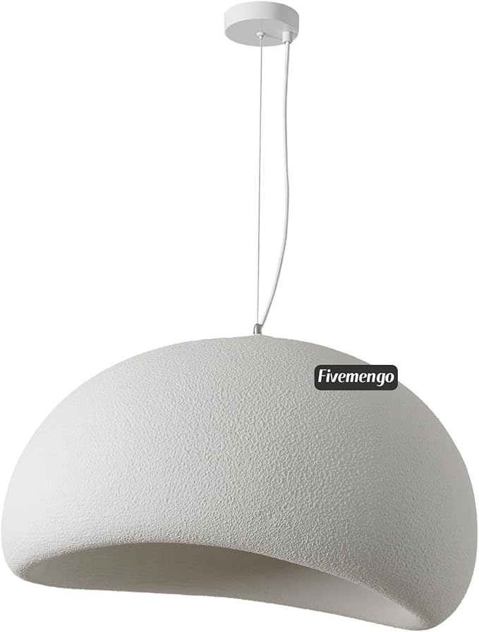 23.6in Large Wabi Sabi Pendant Lights Kitchen Island Lighting Fixture Ceiling Mount White Modern Japanese Lamp Japandi Chandelier for Dining Living Room Bedroom Restaurant Hanging Lamp-Ruum Studio Home