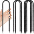 Ground-Stakes-Heavy-Duty-12 inch, U-Hook Rebar Stakes Black Coated Anti-Rust 6pcs Garden Stakes Metal Ground Anchors for Garden Dog Fence Chicken Coop Christmas Decorations Deer Fence-Ruum Studio Home