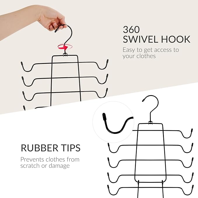 ZEDODIER 6 Pack Tank Top Hanger, Space Saving Bra Hangers, Non-Slip Hanging Sport Bras Holder, Closet Organizers and Storage for Camisoles Tank Tops Bras Ties Swimsuits Strappy Dress, Black-Ruum Studio Home