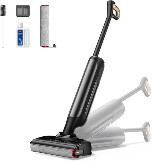 MOVA M10 Cordless Wet Dry Vacuum Cleaner 180° Lie-Flat Smart Vacuum Mop All in One for Hard Floor, 167°F Flashdry Self-Cleaning, Zero inch Dual-Edge Cleaning, 18000Pa Suction, Zero-Tangle for Pet Hair-Ruum Studio Home