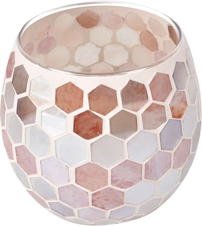 Votive Candle Holder Tea Lights - Glass Candle Holders, Mosaic Tealight Candle Holder, Candle Jar Cup for Wedding Centerpiece Party Table Decorations, Valentines Day Decor-Ruum Studio Home