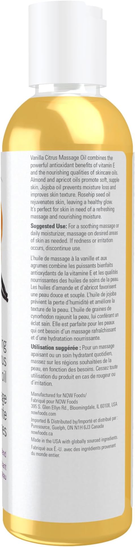 NOW Foods Solutions, Refreshing Vanilla Citrus Massage Oil, Skin Rejuvenating Blend, Supple Skin, 8-Ounce-Ruum Studio Home