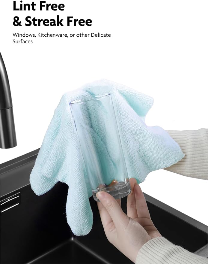 Fantasticlean Microfiber Cleaning Cloth Roll -75 Pack, Tear Away Microfiber Towels, 12" x 12", Reusable, Washable, Scratch Free, Ultra Absorbent Dish Rags for Car, Home, Garage or Shop (Blue)-Ruum Studio Home