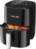 Air Fryer 3.8 Quarts for 1-2 people, 8-in-1 Functions, Air Fry, Roast, Bake, Broil, Preheat, Shake, Digital Small Air Fryer, Nonstick Dishwasher-Safe Basket, Compact Air Fryers, Black-Ruum Studio Home