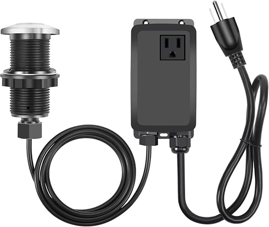 Garbage Disposal Air Switch Kit, Garbage Disposal Button, Sink Top Waste Disposer On/Off Switch, UL Listed Air Switch Compatible with All Garbage Disposals (Brushed Stainless Steel）-Ruum Studio Home