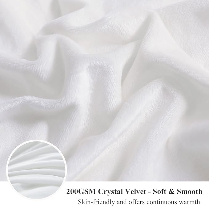 XeGe Luxury Faux Fur Throw Blanket, White Soft 50x60 Fluffy Blanket Throw, Shaggy Plush Decorative Couch Blanket, Cute Furry Throw Holidy Fuzzy Lap Blanket for Kids Women Men Teen Girls White-Ruum Studio Home