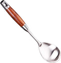 Large Serving Spoons,304 Stainless Steel Cooking Spoon with Heat Resistant Wooden Handle,Silver/12.4Inch-Ruum Studio Home